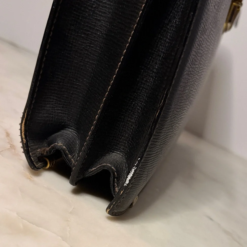 YSL Black Leather Briefcase